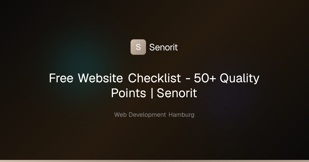 Free Website Checklist - 50+ Quality Points | Senorit