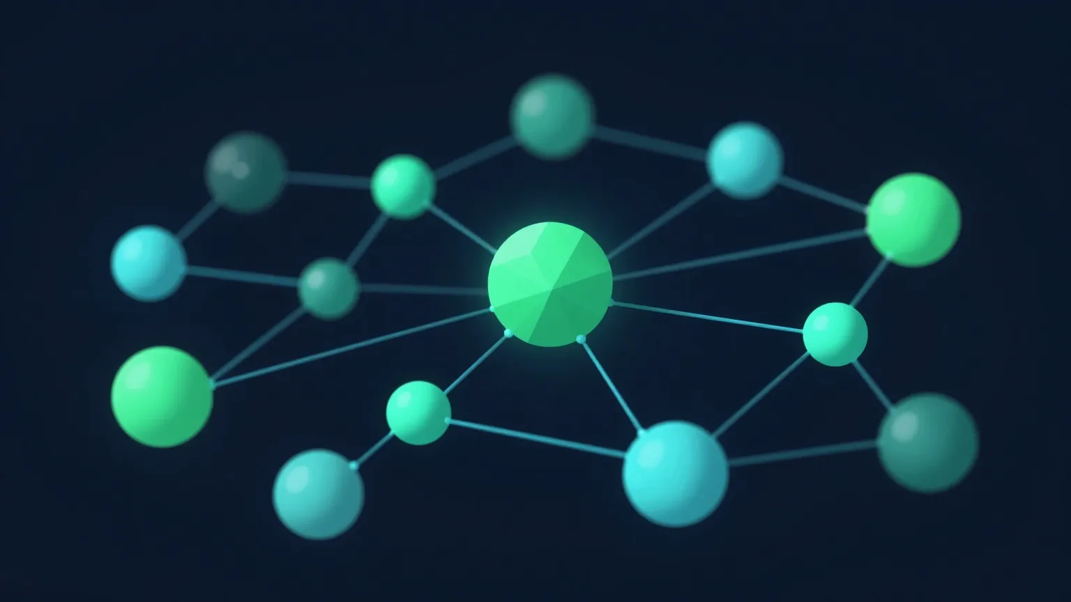 Abstraktes Netzwerk aus verbundenen Knoten, das die vernetzten digitalen Services von Senorit darstellt: Webdesign, SEO, E-Commerce und Corporate Design