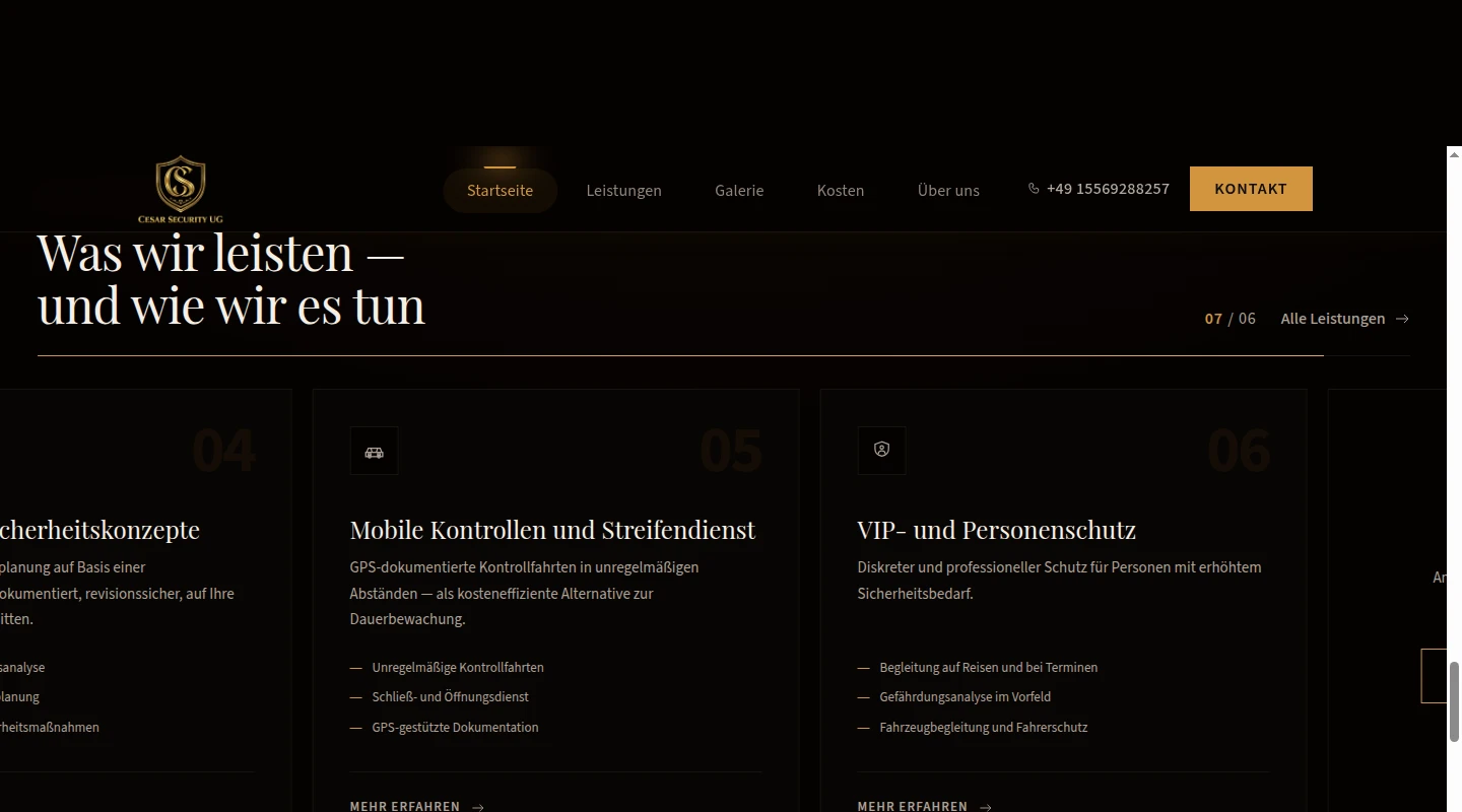 CESAR Security Website — Weitere Sektion