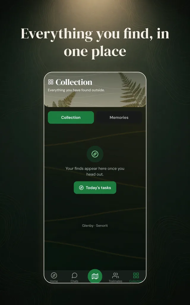 Glenby App: Sammlung mit gefundenen Momenten