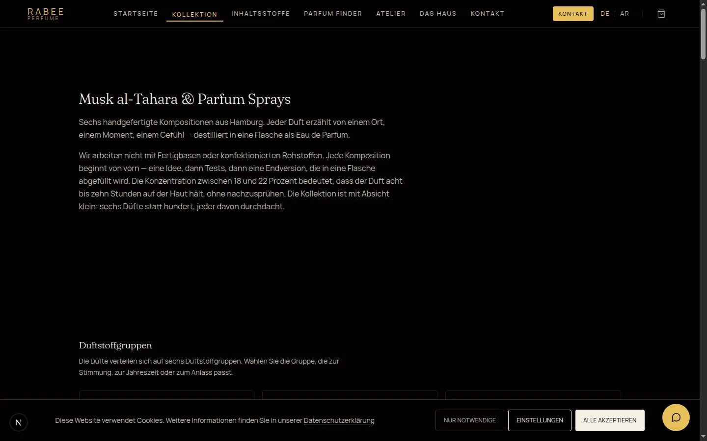 Rabee Perfume Website — Kollektion