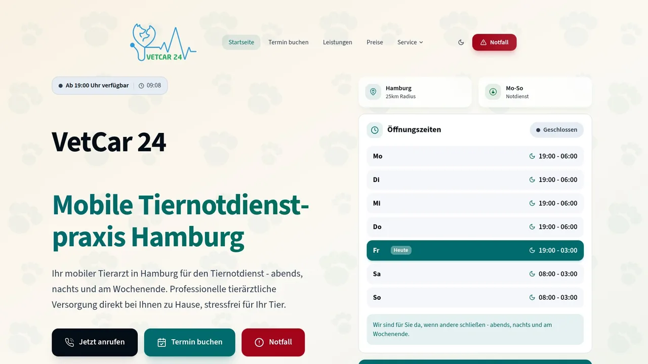 VetCar24 Website-Vorschau